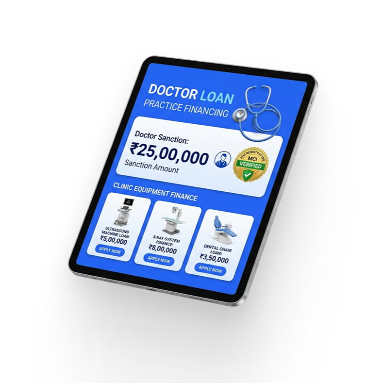 Doctor Loan Practice Portal Mockup