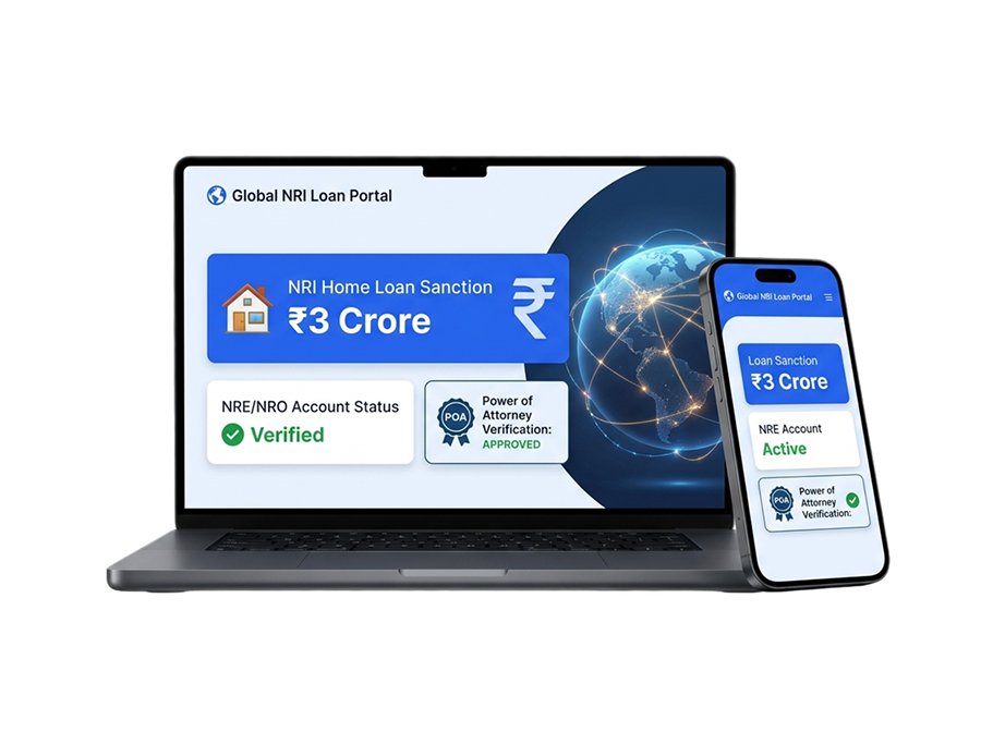Global NRI Loan Portal Mockup